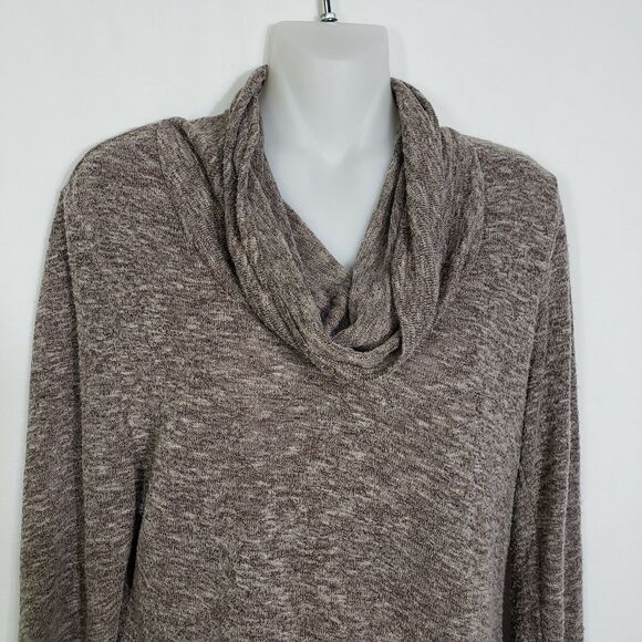 Chicos Womens Sweater Size 0 Small Cowl Neck Pullover Lightweight Marled Green - Picture 3 of 10